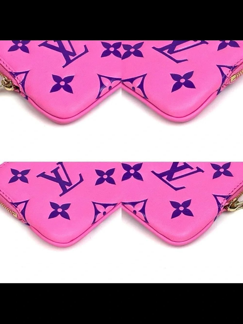 Louis Vuitton Hot Pink Monogram Square Coin purse with Strap
